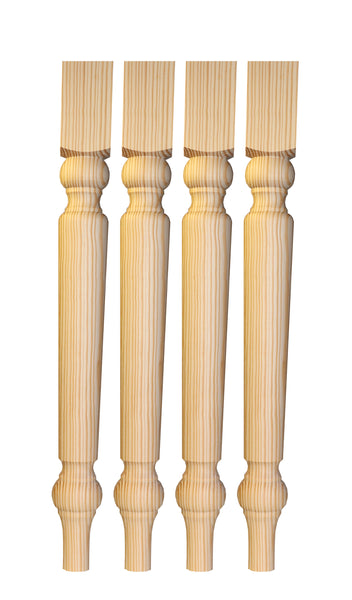 29'' Unfinished Solid Knotty pine dining Table Legs-Style: TL 1295